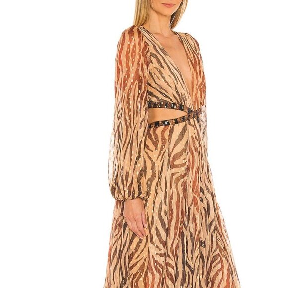 Rococo Sand Aine Midi Dress Camel Size XS - Picture 2 of 16